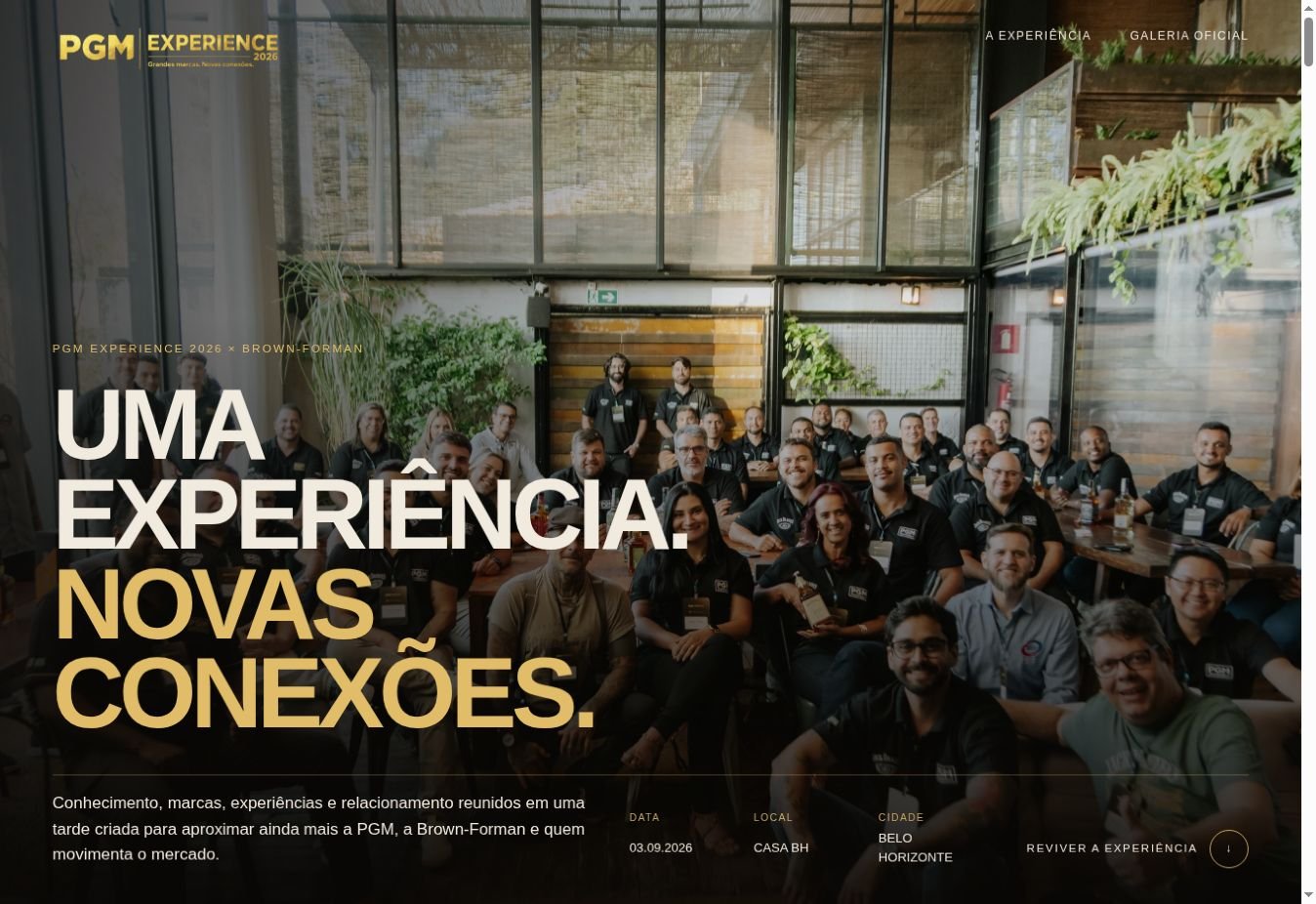 Prévia da experiência PGM com Brown-Forman
